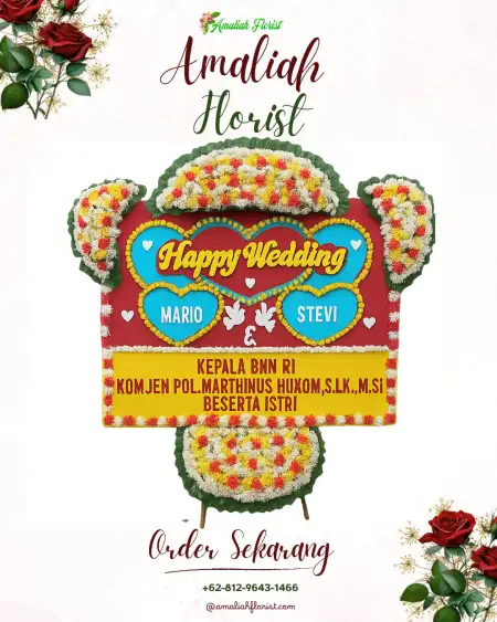 Papan Bunga Pernikahan Sikadamai